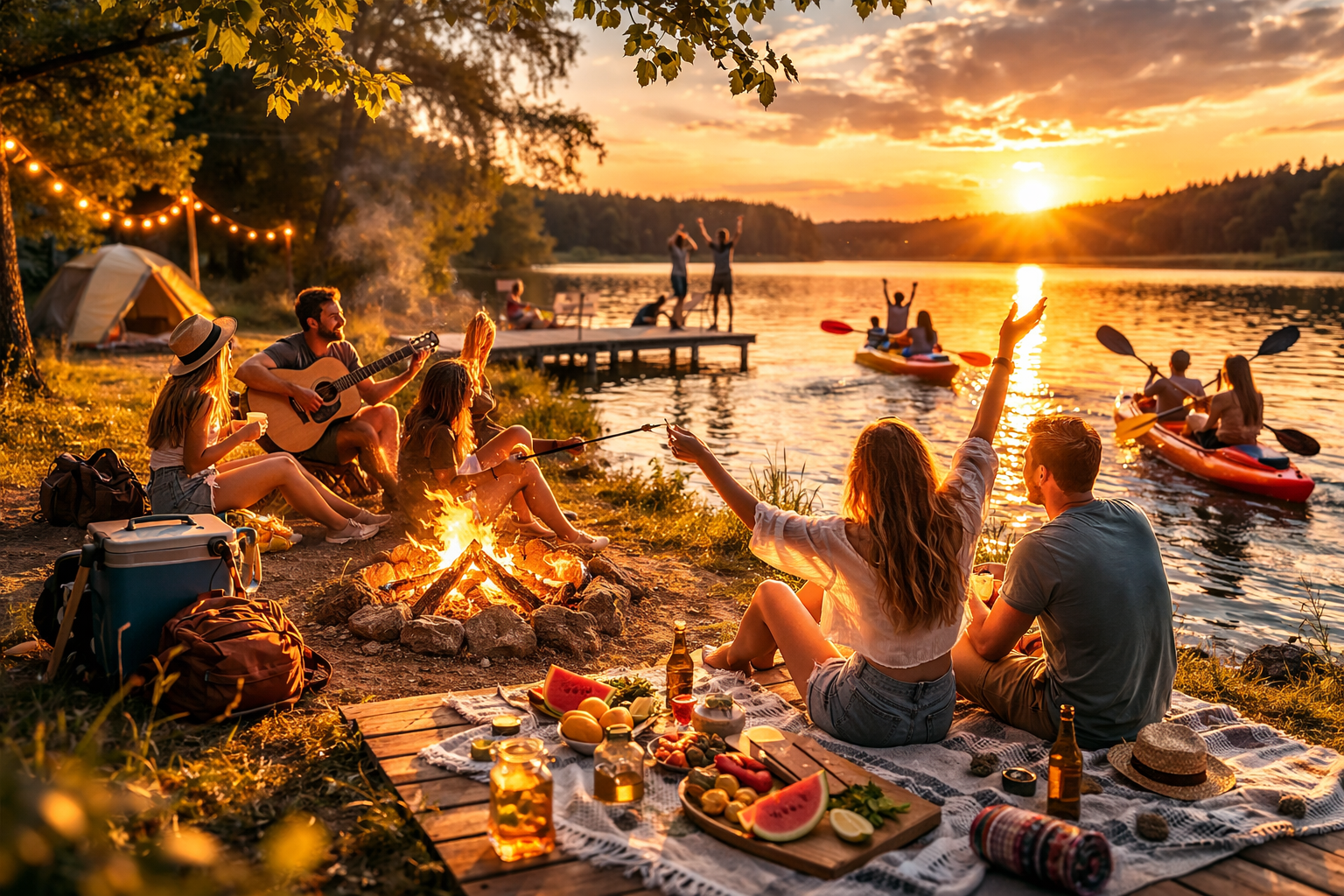 Vasaros pramogos lauke su draugų kompanija: idėjos, kurios paverčia laiką įsimintu